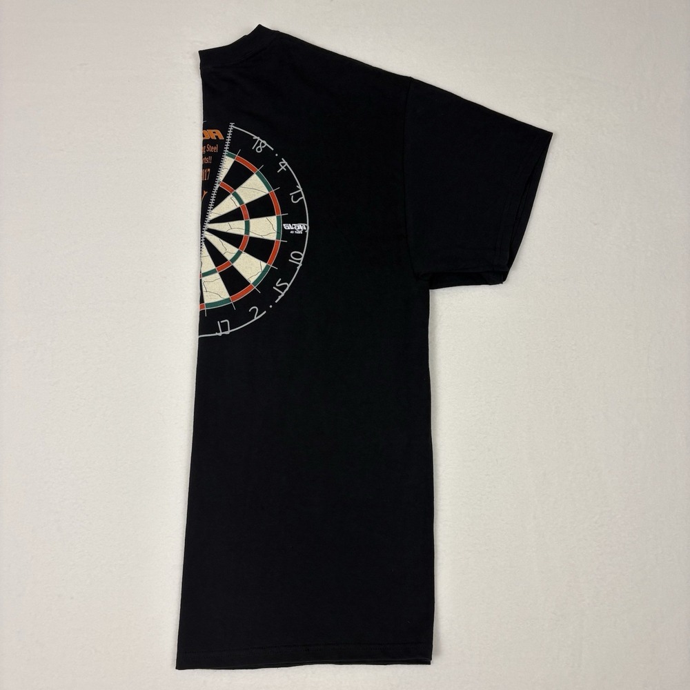 Vintage Style GVDA Darts Shirt Large Black Steel Tip Dartboard Tee Blokecore Bar - Picture 10 of 12